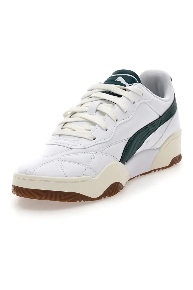 Sneakers bianche dettagli verde scuro suola marrone Puma Tifosi [BIANCO] miniatura 3