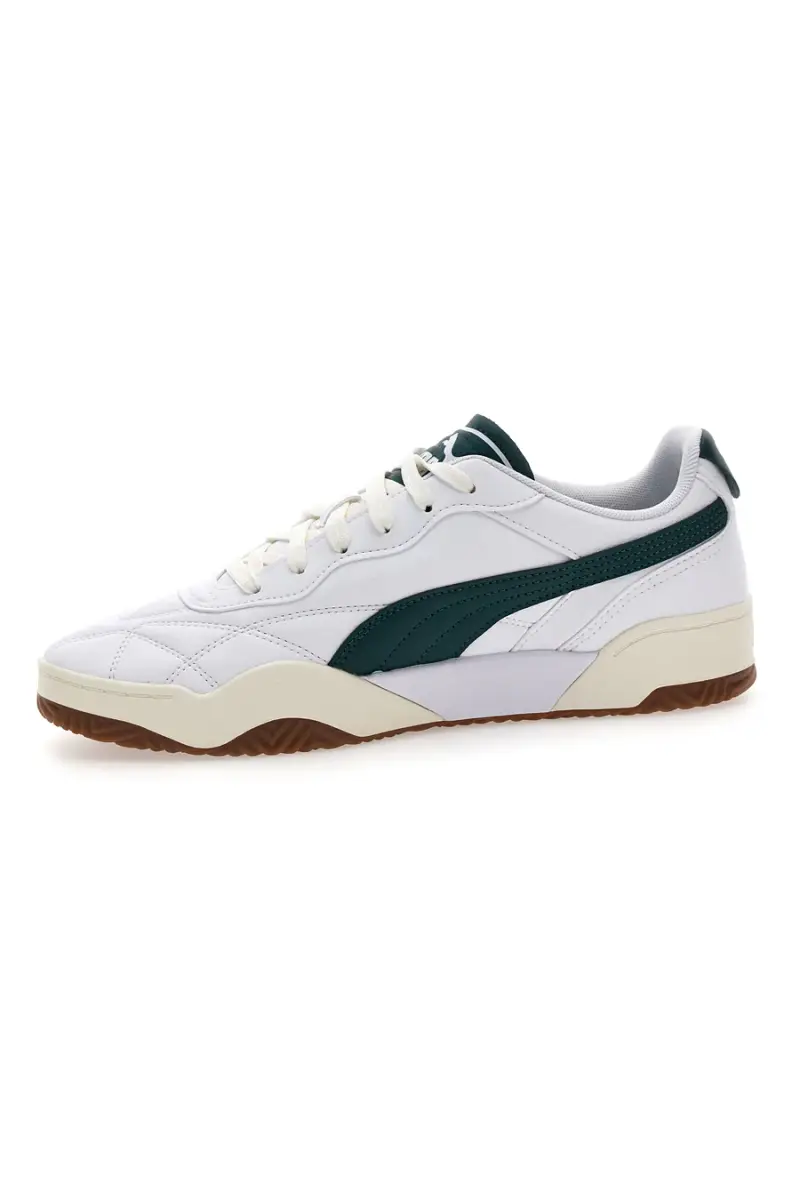 Sneakers bianche dettagli verde scuro suola marrone Puma Tifosi [BIANCO] miniatura 4