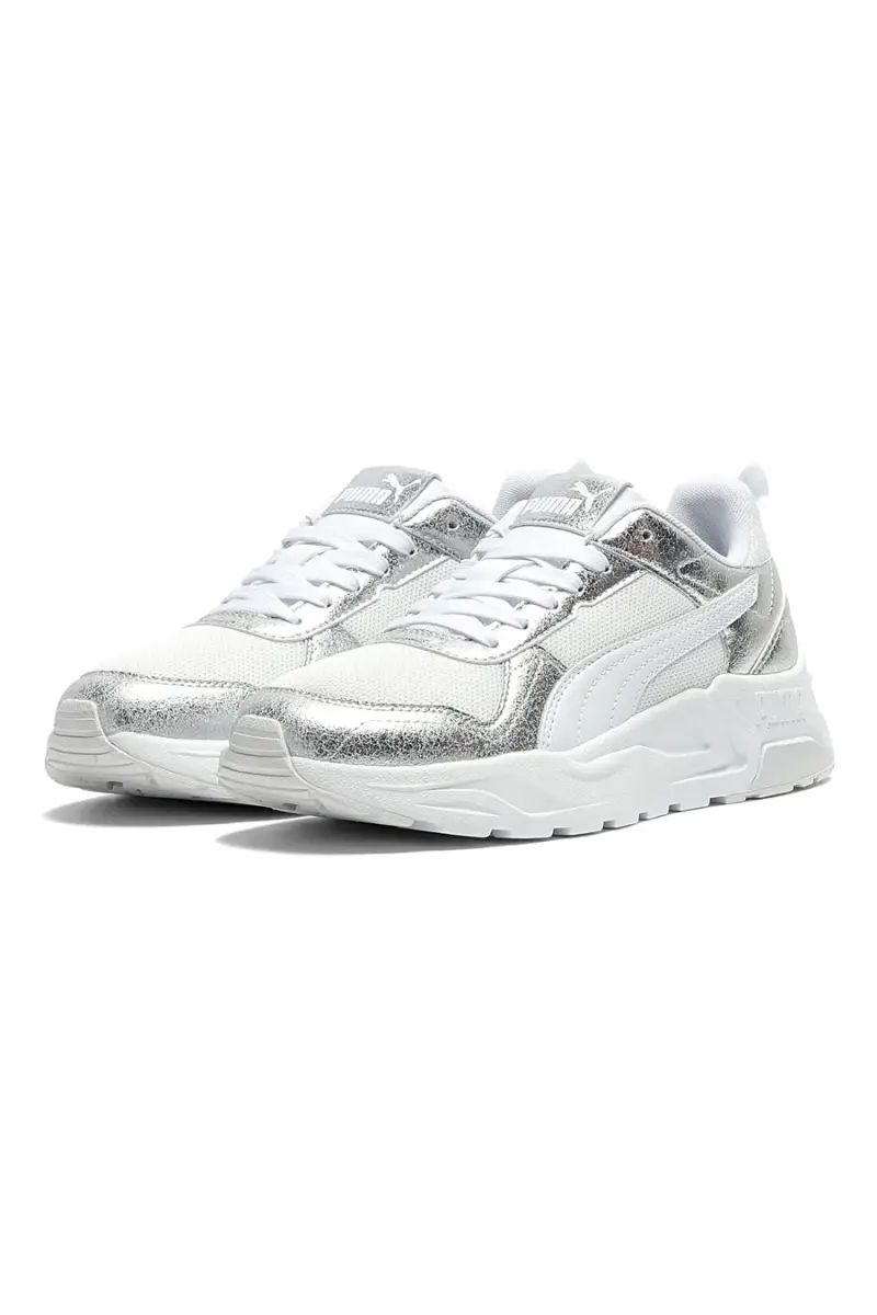 Sneakers bianche e argento in mesh Puma Trinity 2 Lt Metallic Whisper [BIANCO miniatura 2