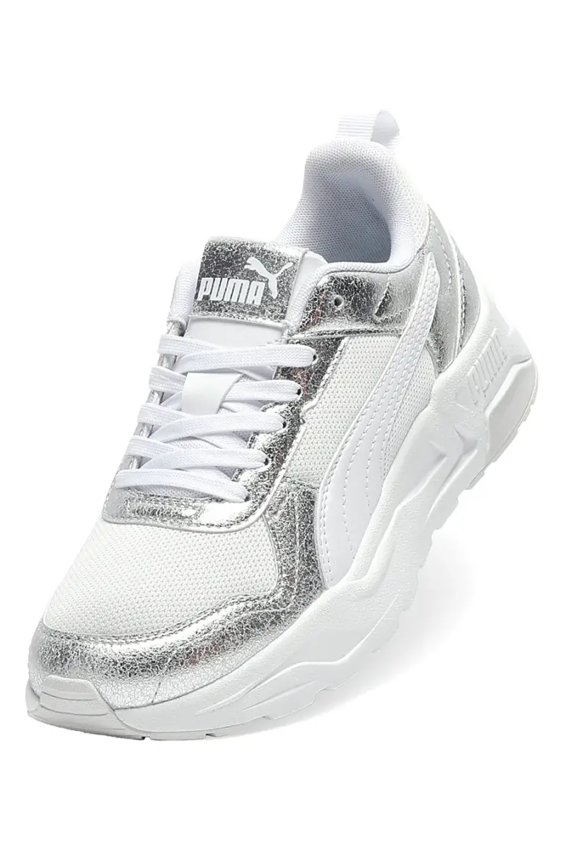 Sneakers bianche e argento in mesh Puma Trinity 2 Lt Metallic Whisper [BIANCO miniatura 5