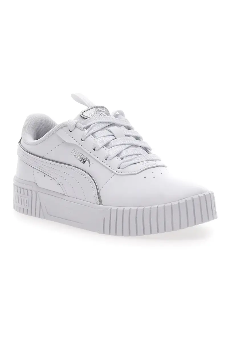 Sneakers Bianche e Argento Platform Puma Carina 2.0 Pop Up Mtllcs Ps [ND] miniatura 2