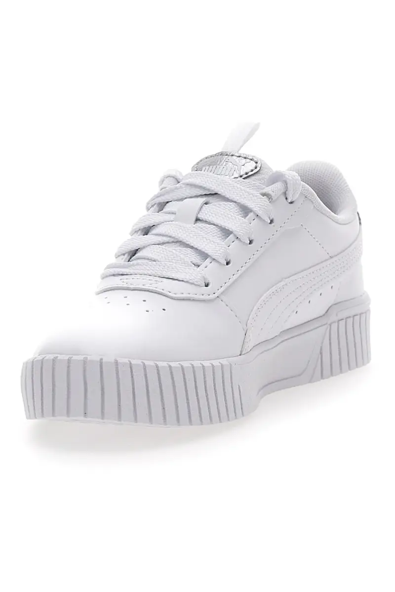 Sneakers Bianche e Argento Platform Puma Carina 2.0 Pop Up Mtllcs Ps [ND] miniatura 3