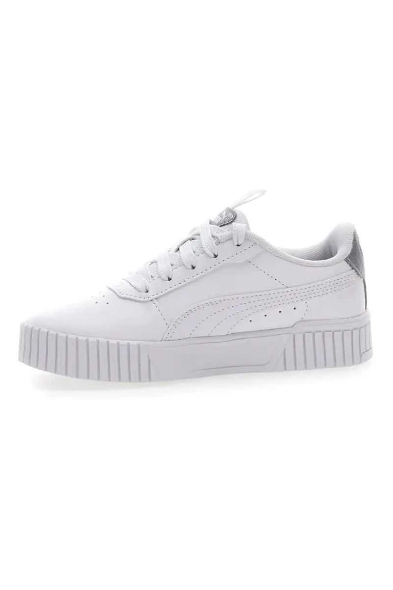 Sneakers Bianche e Argento Platform Puma Carina 2.0 Pop Up Mtllcs Ps [ND] miniatura 4