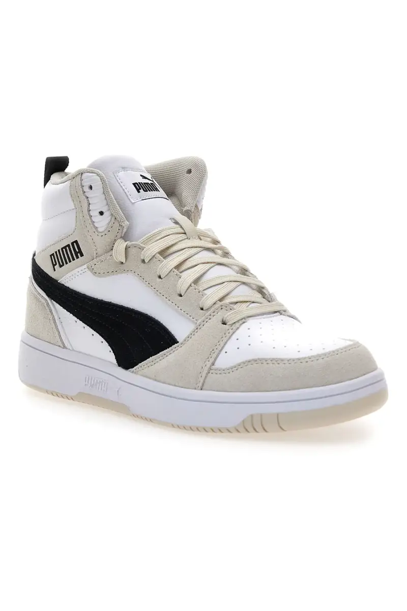 Sneakers bianche e beige mid-cut inserti a contrasto Puma Rebound V6 SD [BIANCO miniatura 2