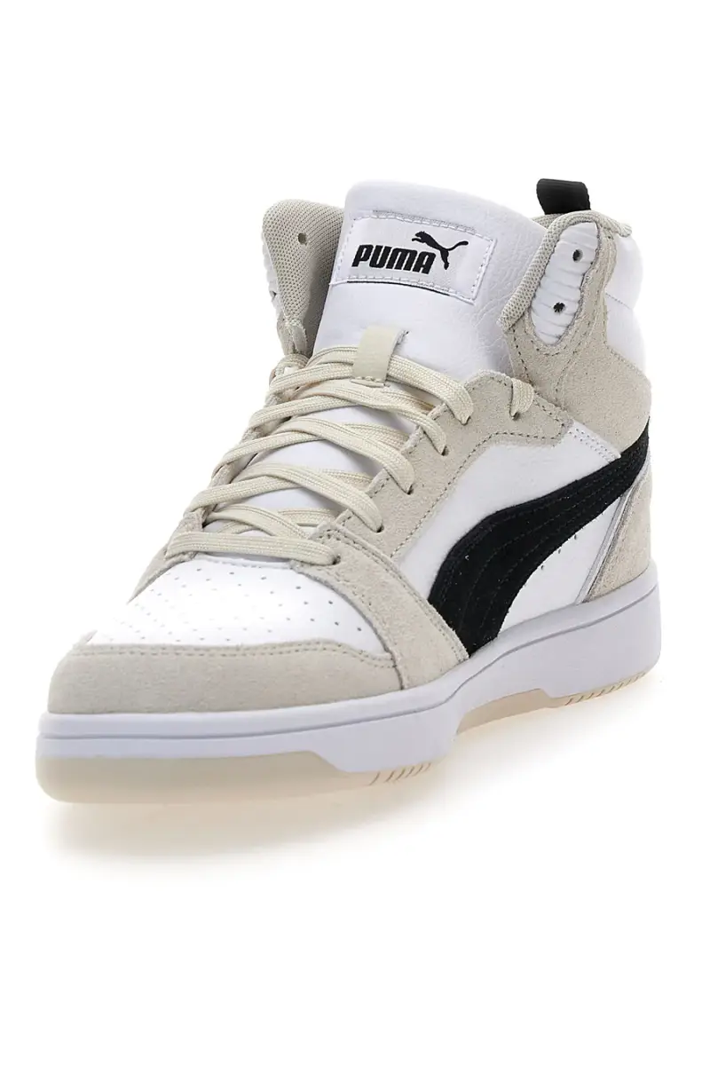 Sneakers bianche e beige mid-cut inserti a contrasto Puma Rebound V6 SD [BIANCO miniatura 4
