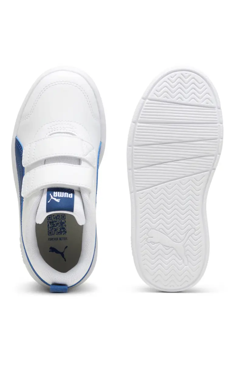 Sneakers bianche e blu con strappi Puma Courtflex V3 V Ps [BIANCO miniatura 4