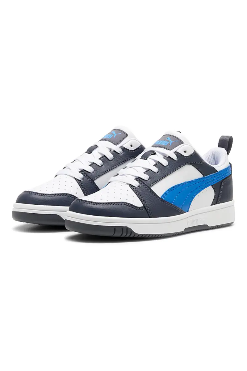 Sneakers Bianche e Blu Puma Rebound V6 Low Jr [BIANCO] miniatura 2