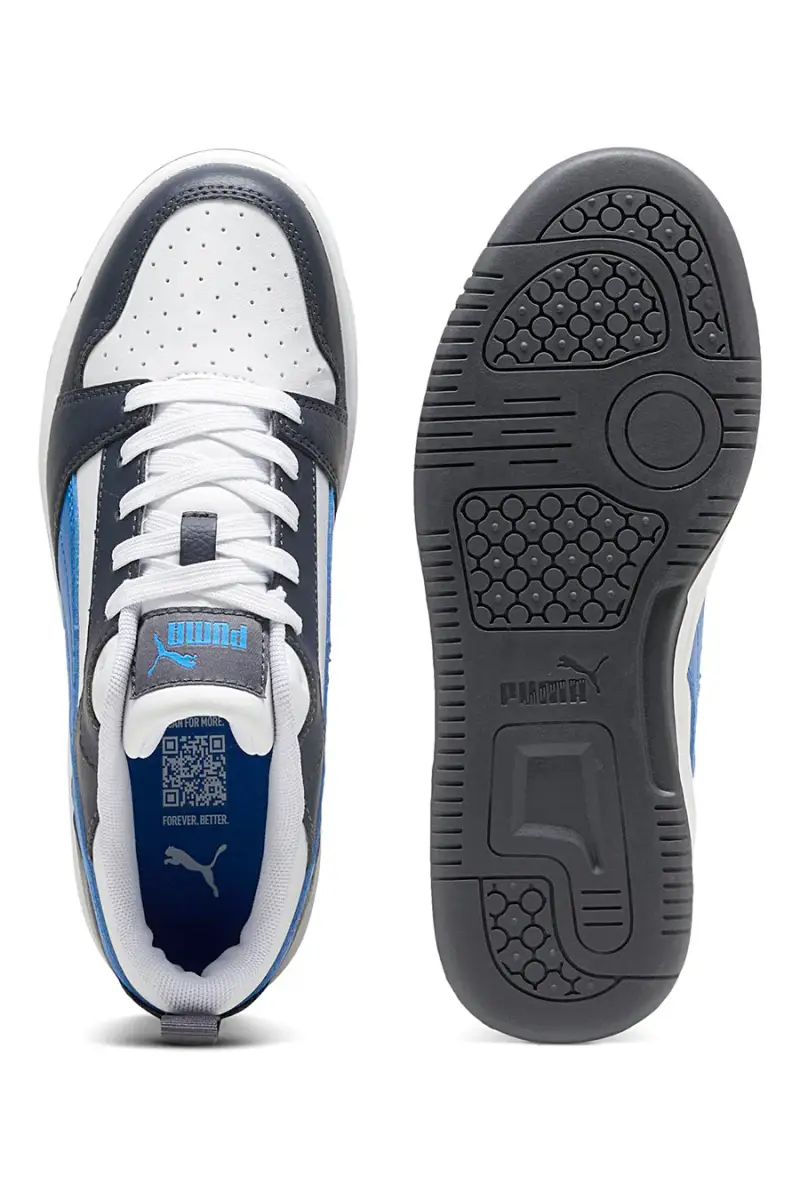 Sneakers Bianche e Blu Puma Rebound V6 Low Jr [BIANCO] miniatura 4