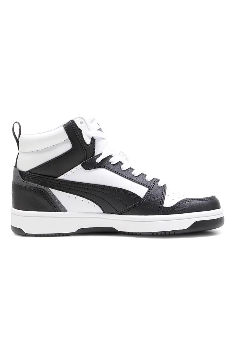 Sneakers bianche e nere mid-cut in materie sintetiche Puma Rebound V6 Mid Jr [BIANCO miniatura 3