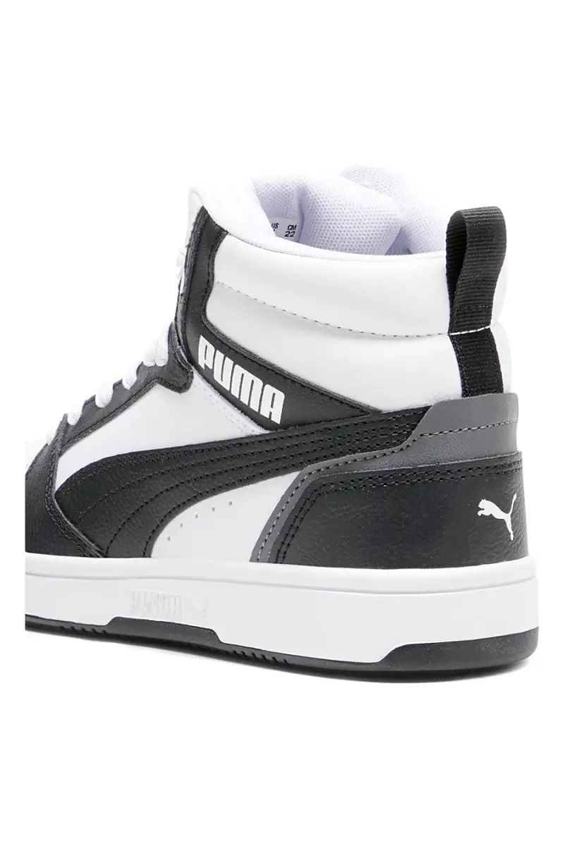 Sneakers bianche e nere mid-cut in materie sintetiche Puma Rebound V6 Mid Jr [BIANCO miniatura 5