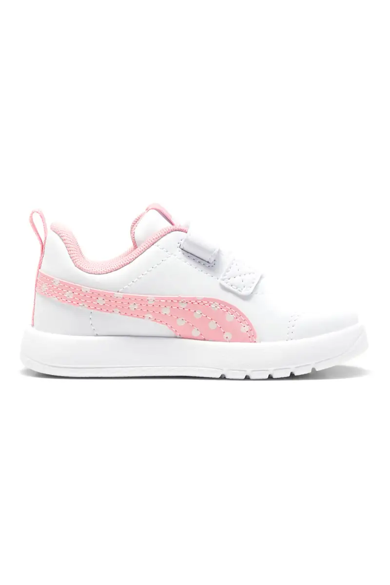 Sneakers bianche e rosa con strappo e dettagli a pois Puma Courtflex V3 Dotty V Inf [ND]