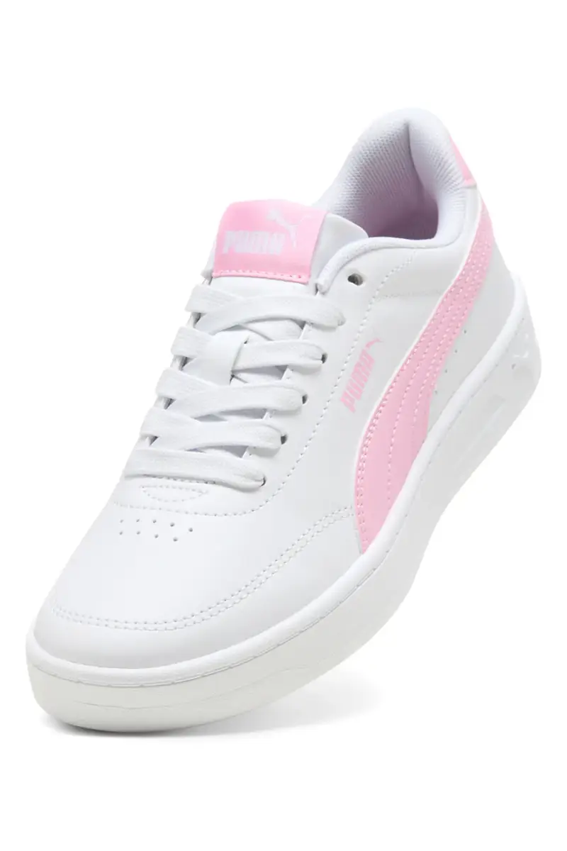 Sneakers bianche e rosa Puma Court Classic Clean Jr [WHITE miniatura 3