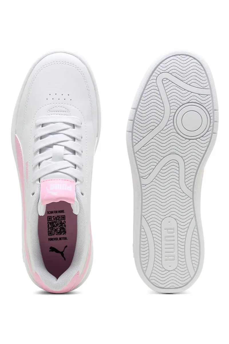 Sneakers bianche e rosa Puma Court Classic Clean Jr [WHITE miniatura 5