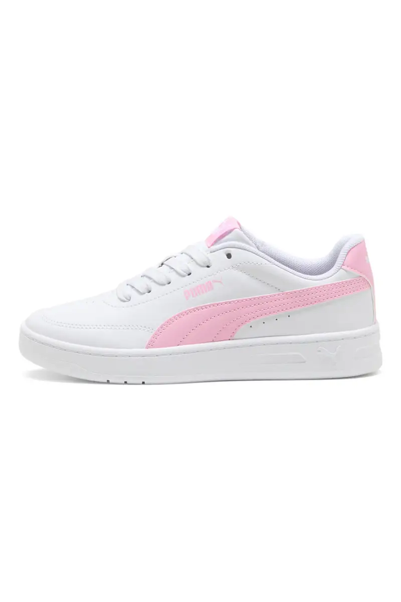 Sneakers bianche e rosa Puma Court Classic Clean Jr [WHITE