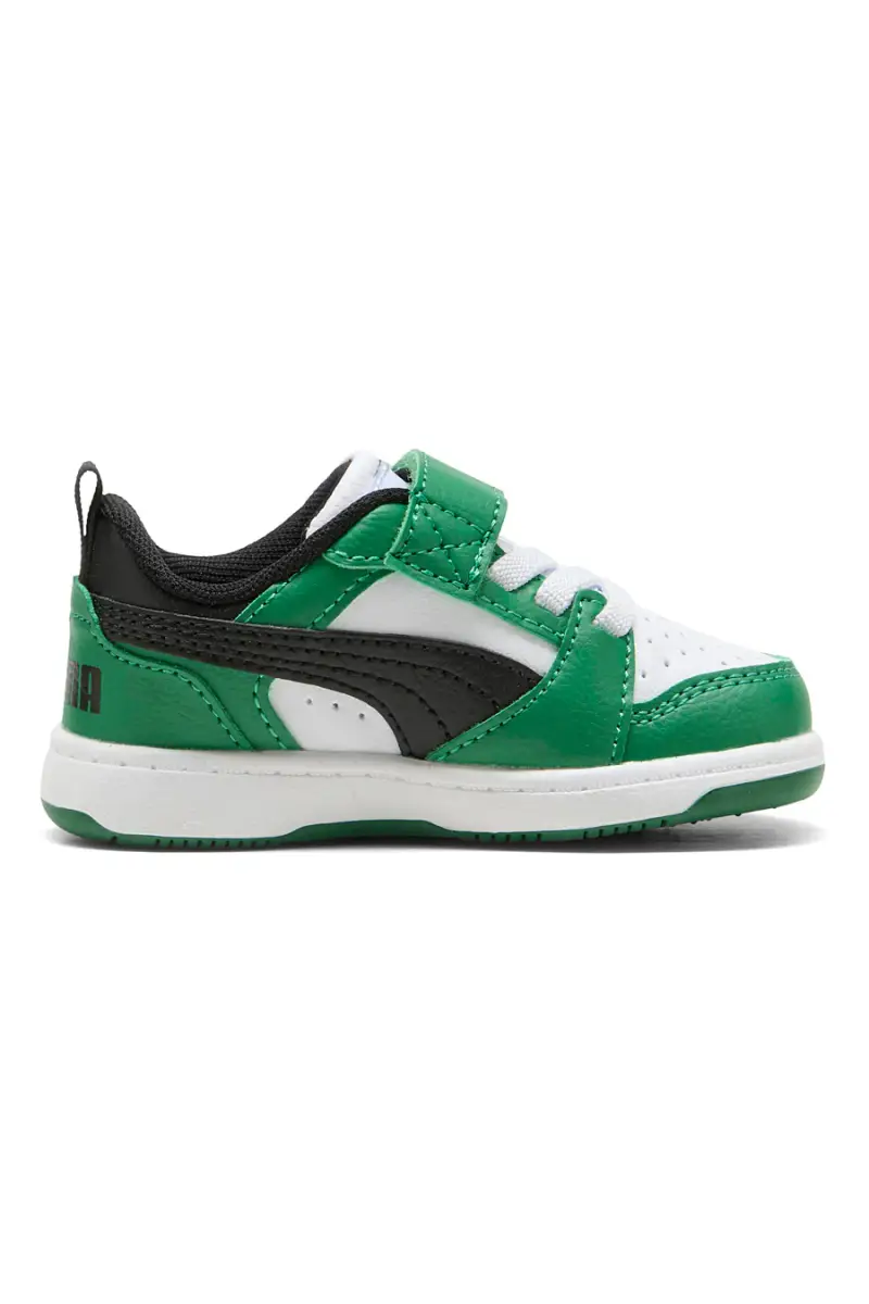 Sneakers bianche e verdi con strappo Puma Rebound V6 Lo AC+ Inf [BIANCO] miniatura 2