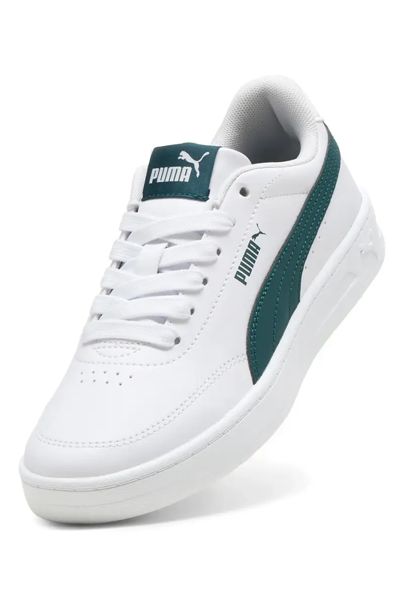 Sneakers bianche e verdi stile court Puma Court Classic Clean Jr [BIANCO miniatura 3