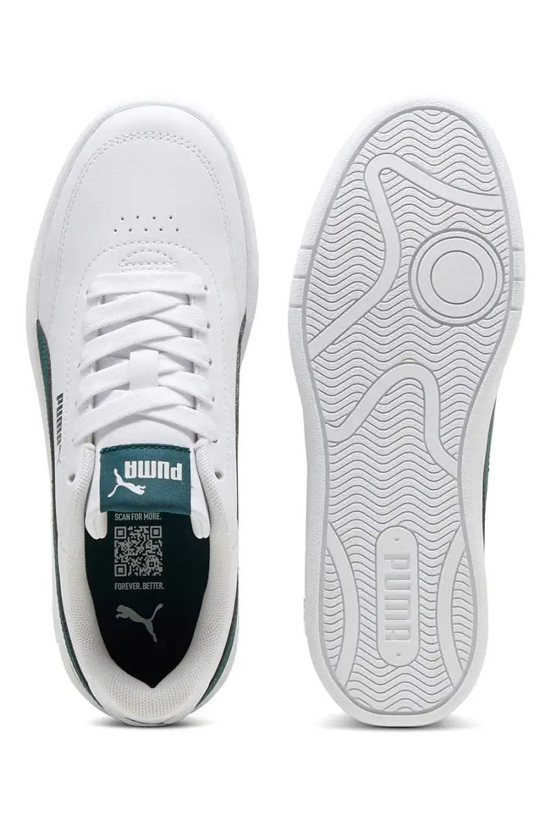 Sneakers bianche e verdi stile court Puma Court Classic Clean Jr [BIANCO miniatura 5