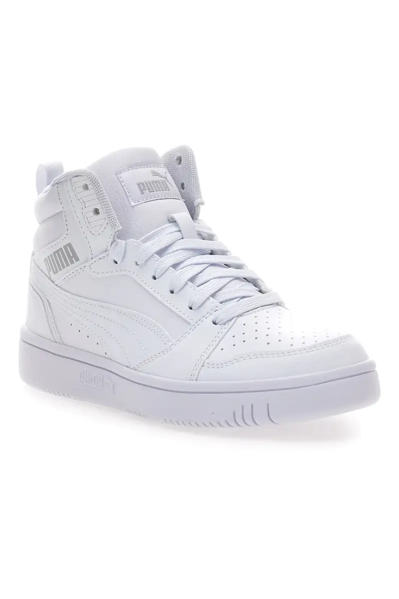 Sneakers bianche mid-cut tomaia forata Puma Rebound V6 [BIANCO] miniatura 2