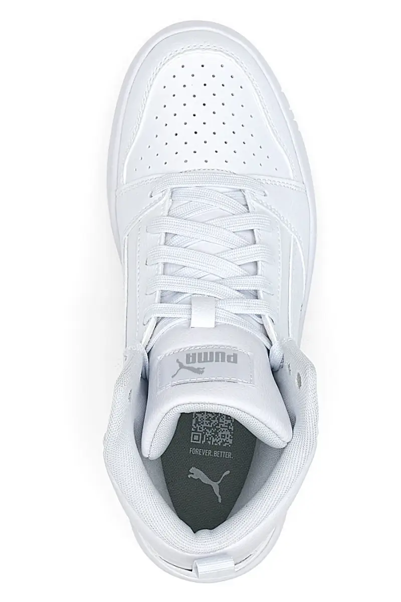 Sneakers bianche mid-cut tomaia forata Puma Rebound V6 [BIANCO] miniatura 3