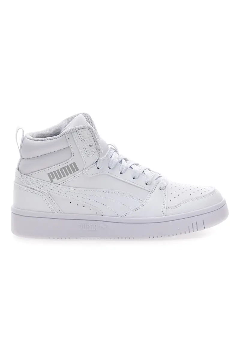 Sneakers bianche mid-cut tomaia forata Puma Rebound V6 [BIANCO]