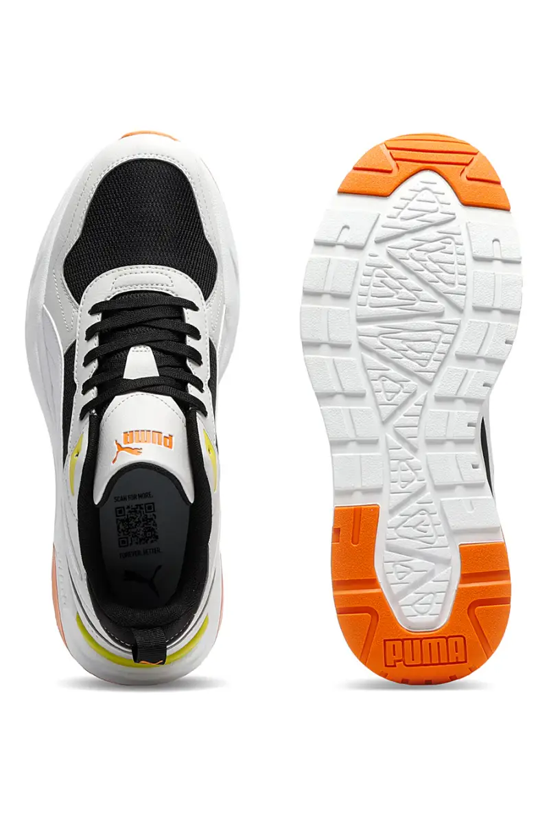 Sneakers bianche nere e arancioni in mesh Puma Trinity 2 LT [NERO miniatura 4