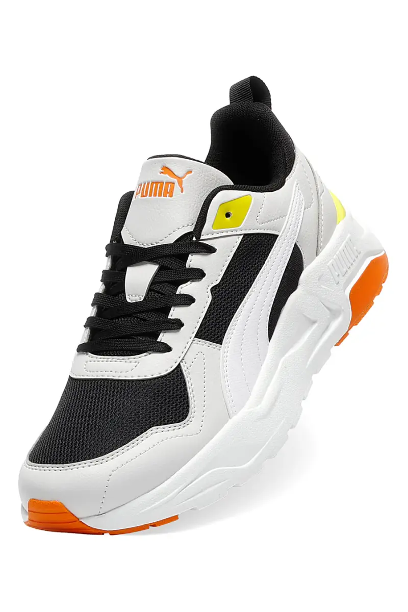 Sneakers bianche nere e arancioni in mesh Puma Trinity 2 LT [NERO miniatura 5