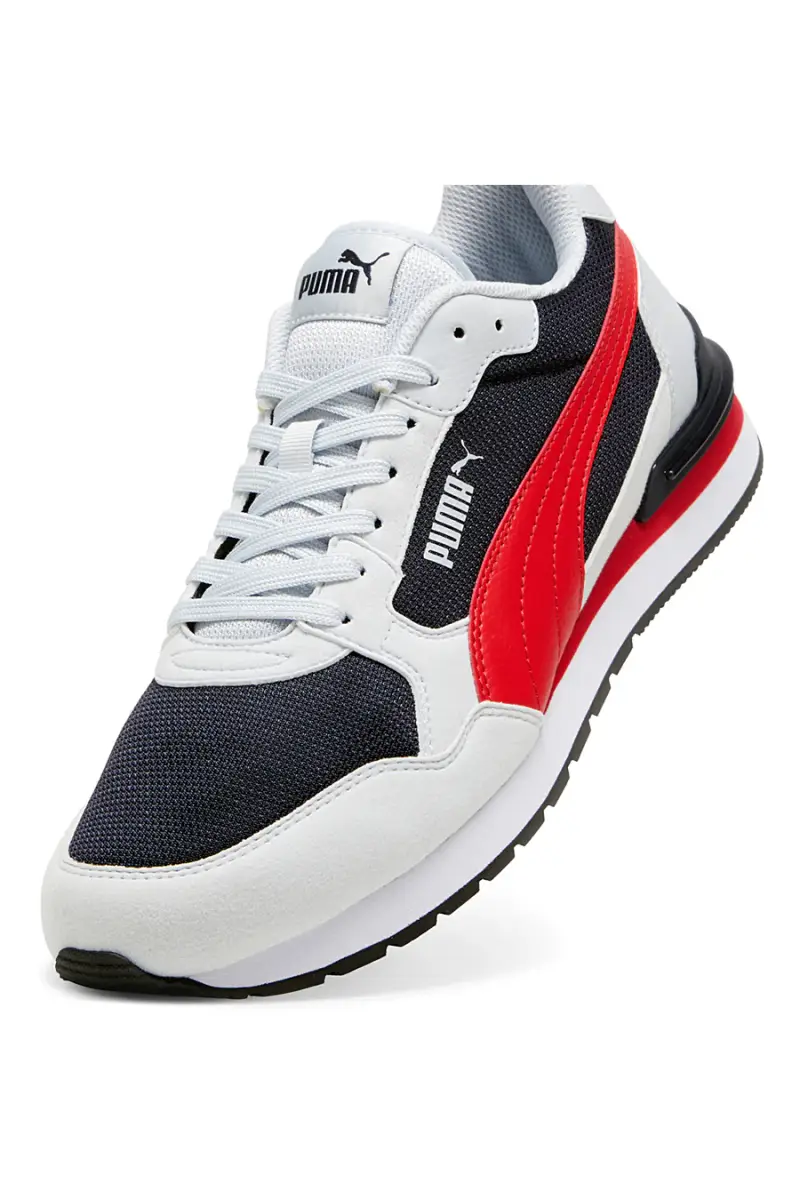 Sneakers bianche, nere e rosse in mesh con soletta SoftFoam+ Puma ST Runner v4 Mesh [NERO miniatura 5
