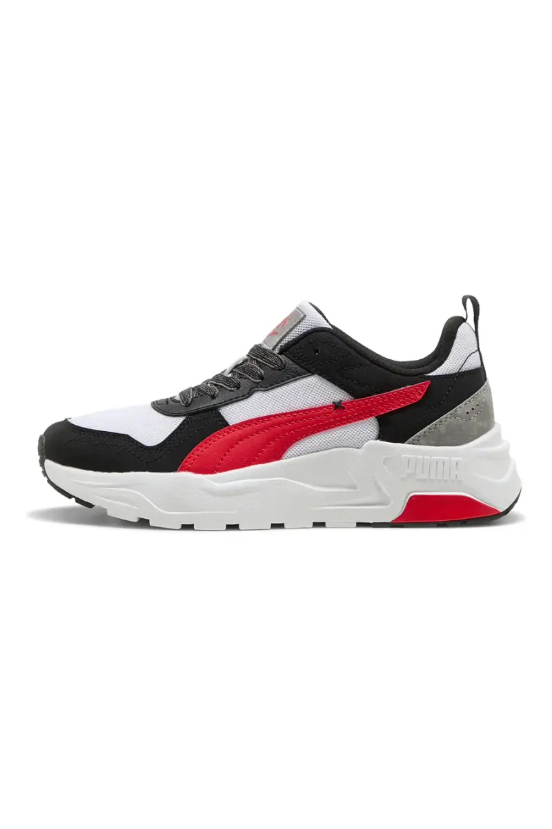 Sneakers bianche nere e rosse in mesh Puma Trinity 2 LT Mid 90s Jr [BIANCO
