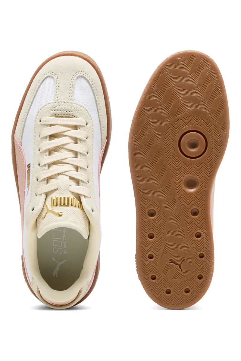 Sneakers bianco rosa in tessuto e pelle Puma Club II Era Cv [BEIGE miniatura 4