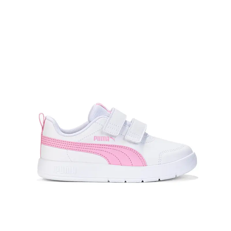 Sneakers bimba bianche e rosa da basket Courtflex v3 con strappi