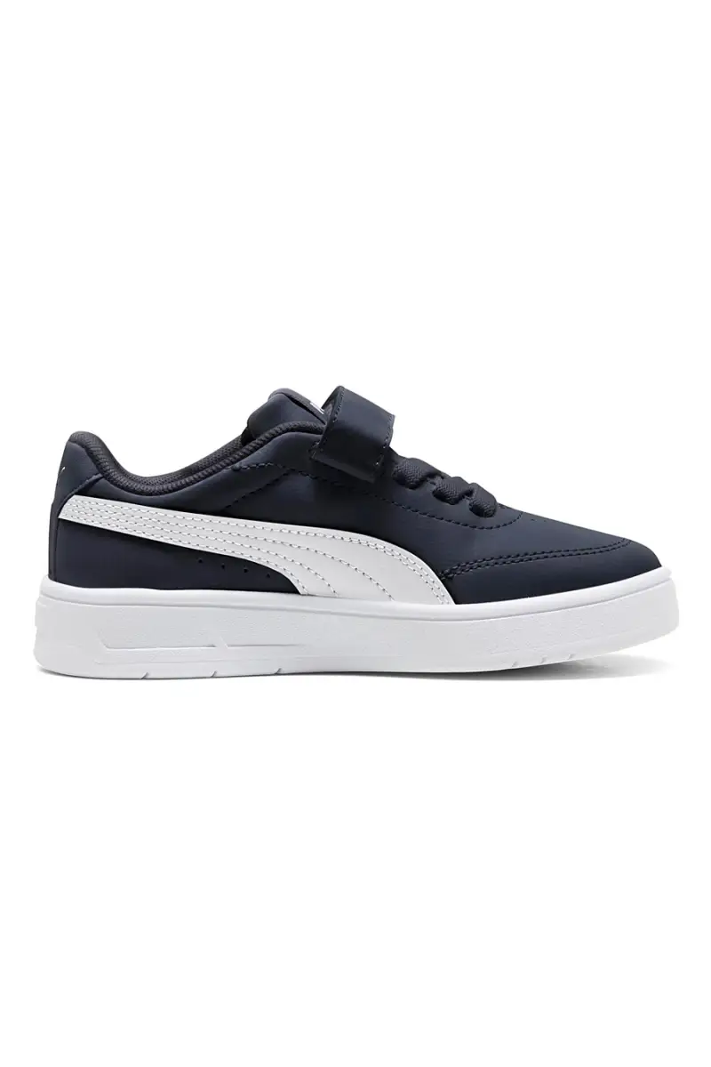 Sneakers blu con dettagli bianchi Puma Court Classic Clean AC+ PS [BLU miniatura 3