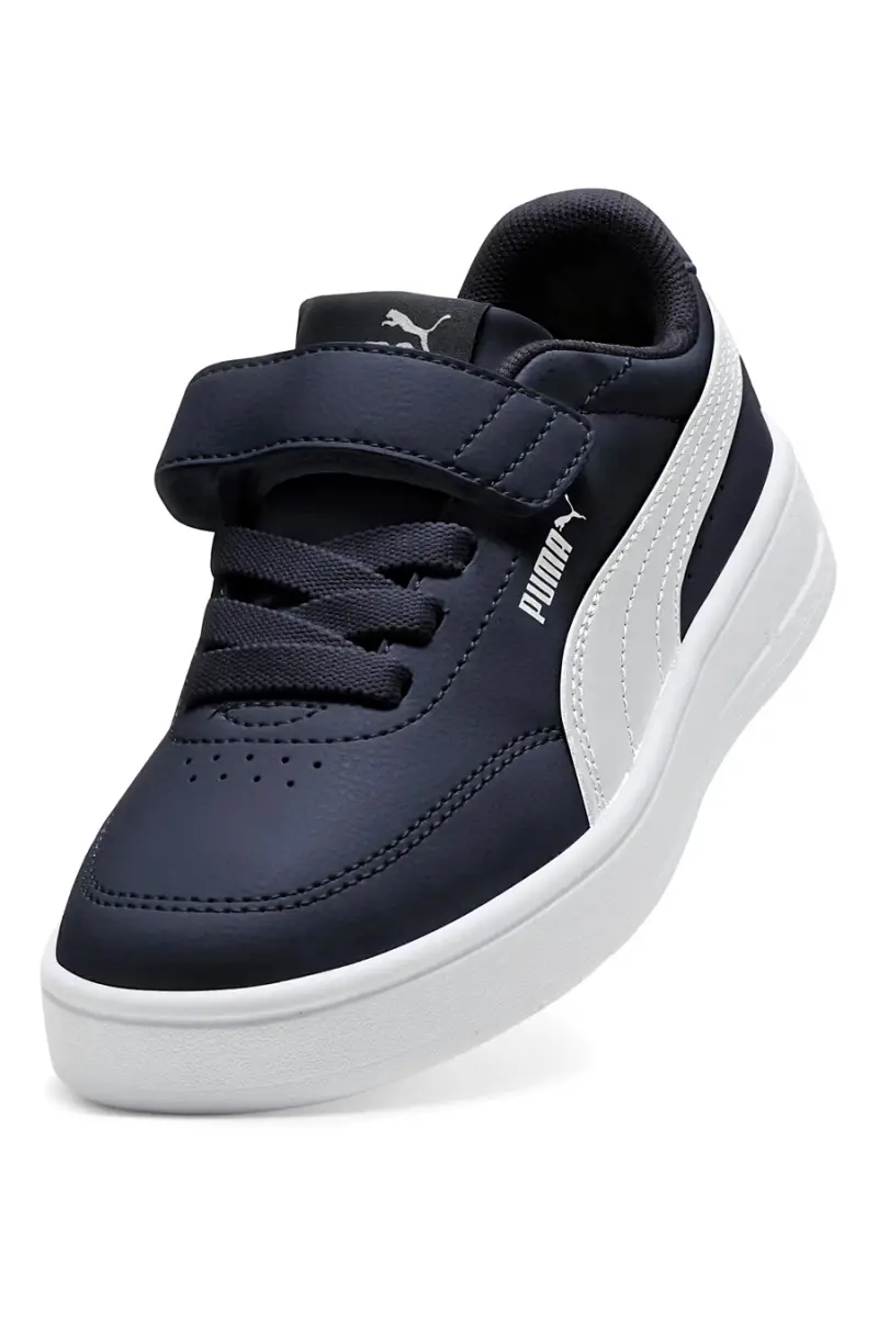 Sneakers blu con dettagli bianchi Puma Court Classic Clean AC+ PS [BLU miniatura 5