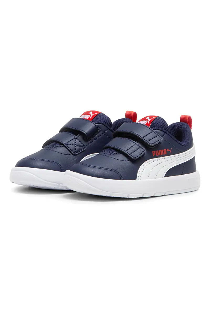 Sneakers blu con doppio strappo e dettagli bianchi Puma Courtflex V3 V Inf [ND] miniatura 2