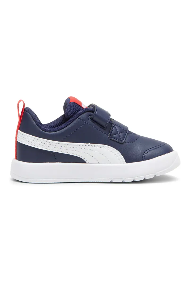 Sneakers blu con doppio strappo e dettagli bianchi Puma Courtflex V3 V Inf [ND] miniatura 3