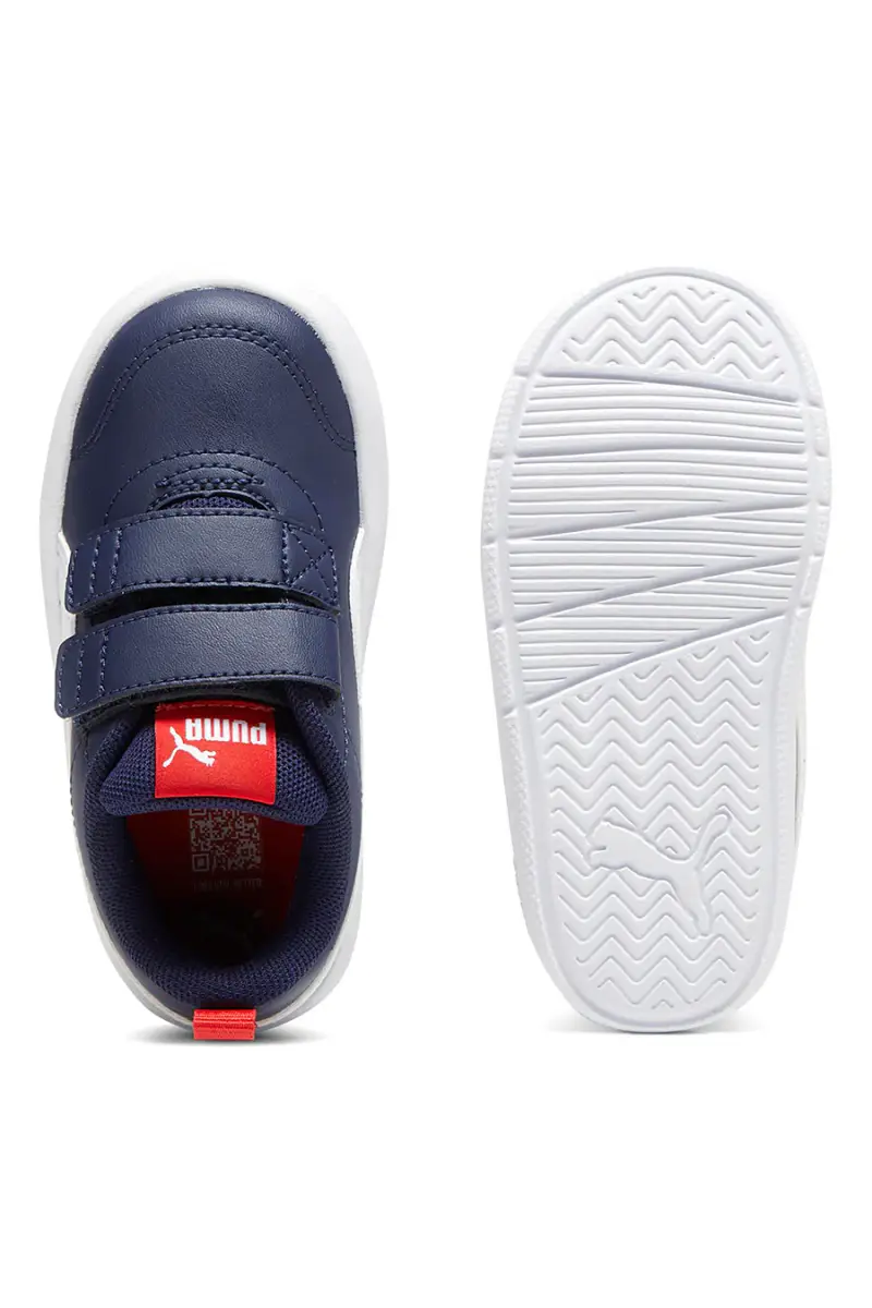 Sneakers blu con doppio strappo e dettagli bianchi Puma Courtflex V3 V Inf [ND] miniatura 4