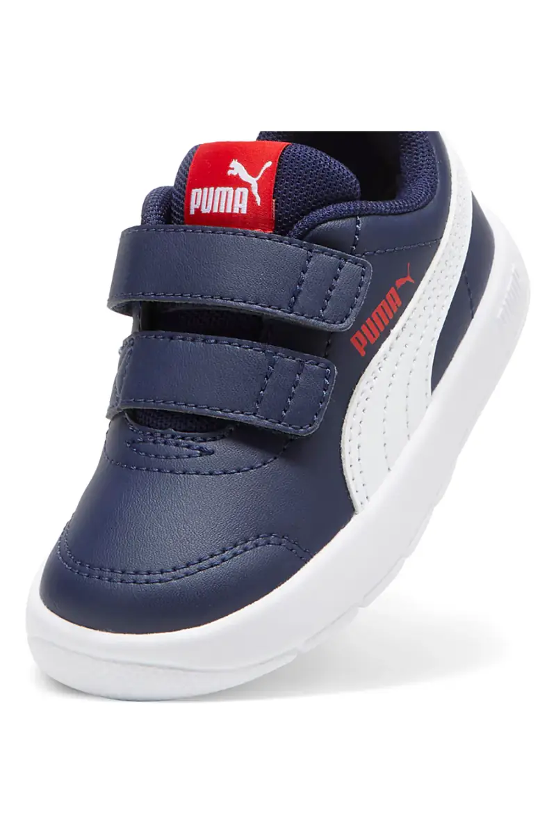 Sneakers blu con doppio strappo e dettagli bianchi Puma Courtflex V3 V Inf [ND] miniatura 5