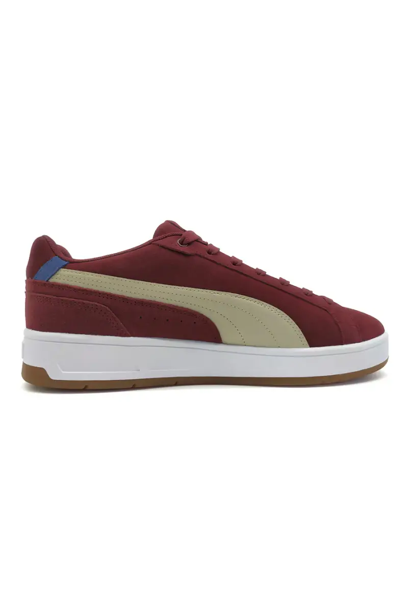 Sneakers bordeaux in pelle scamosciata con dettagli beige Puma Court Classico SD [BORDEAUX] miniatura 2