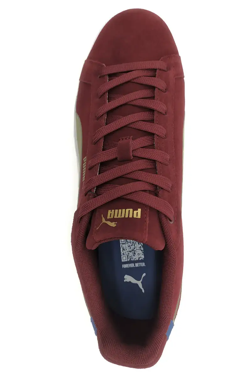 Sneakers bordeaux in pelle scamosciata con dettagli beige Puma Court Classico SD [BORDEAUX] miniatura 4