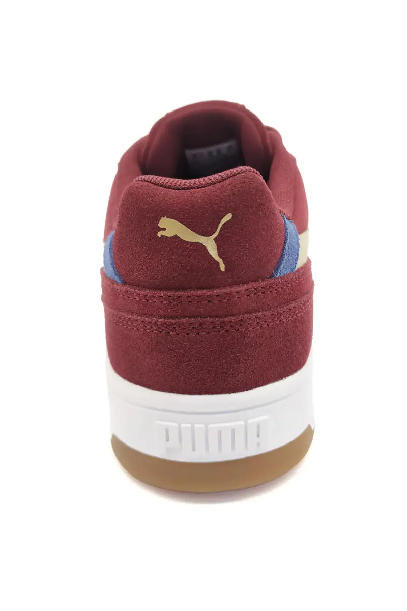 Sneakers bordeaux in pelle scamosciata con dettagli beige Puma Court Classico SD [BORDEAUX] miniatura 5