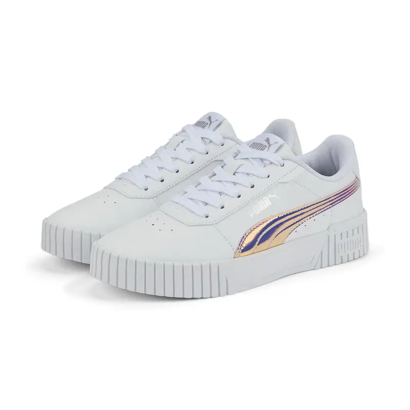 Sneakers Carina 2.0 Holo da ragazza PUMA White Silver Gray | Puma Bianco