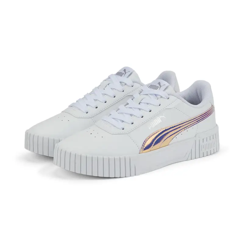 Sneakers Carina 2.0 Holo da ragazza PUMA White Silver Gray | Puma Bianco