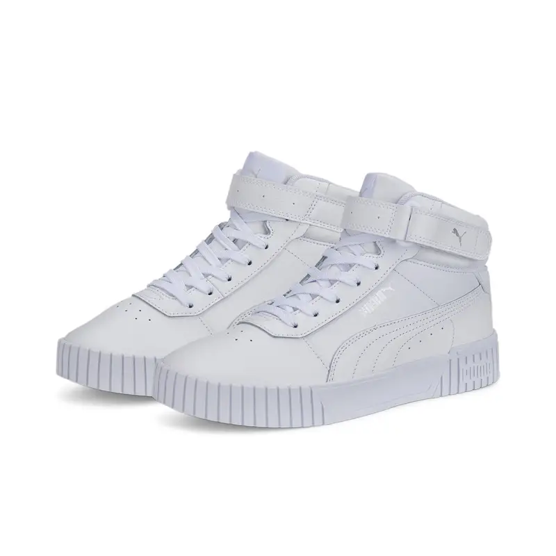 Sneakers Carina 2.0 Mid da donna PUMA White Silver Gray | Puma Bianco