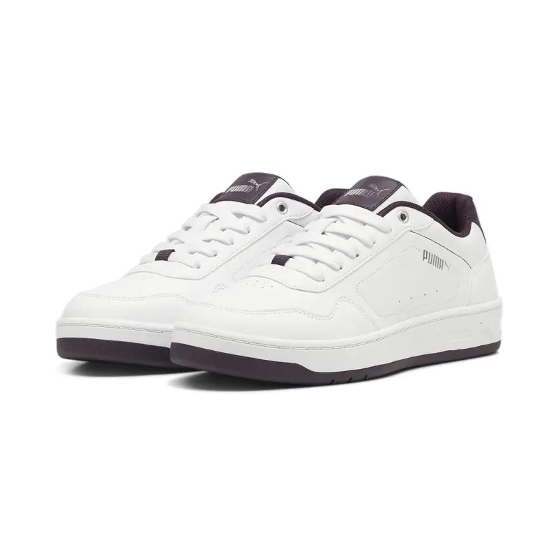 Sneakers Court Classy PUMA White Midnight Plum Silver Purple Metallic | Puma Bianco