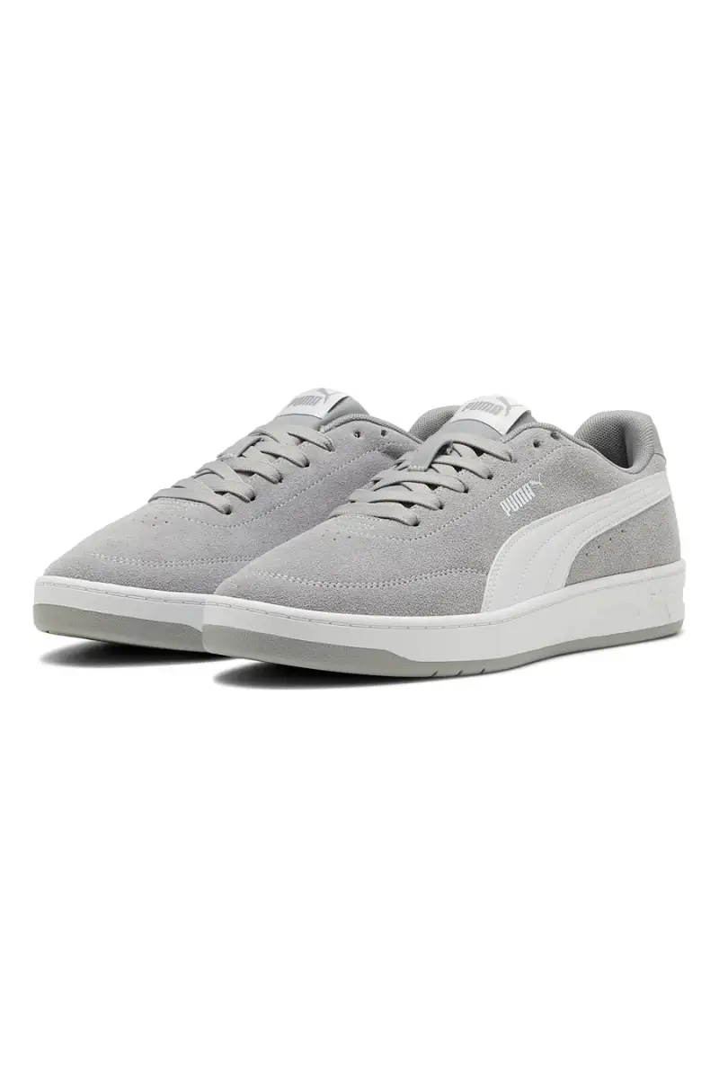 Sneakers grigie in pelle scamosciata con suola in gomma Puma Court Classic Clean SD [GRIGIO] miniatura 2