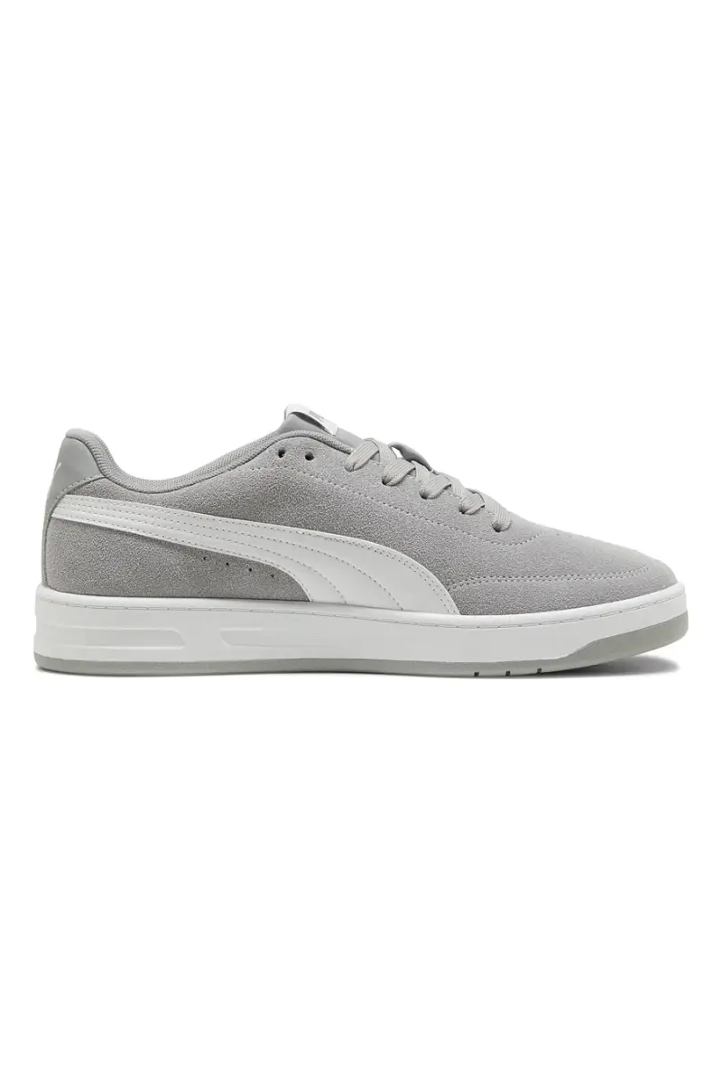 Sneakers grigie in pelle scamosciata con suola in gomma Puma Court Classic Clean SD [GRIGIO] miniatura 3