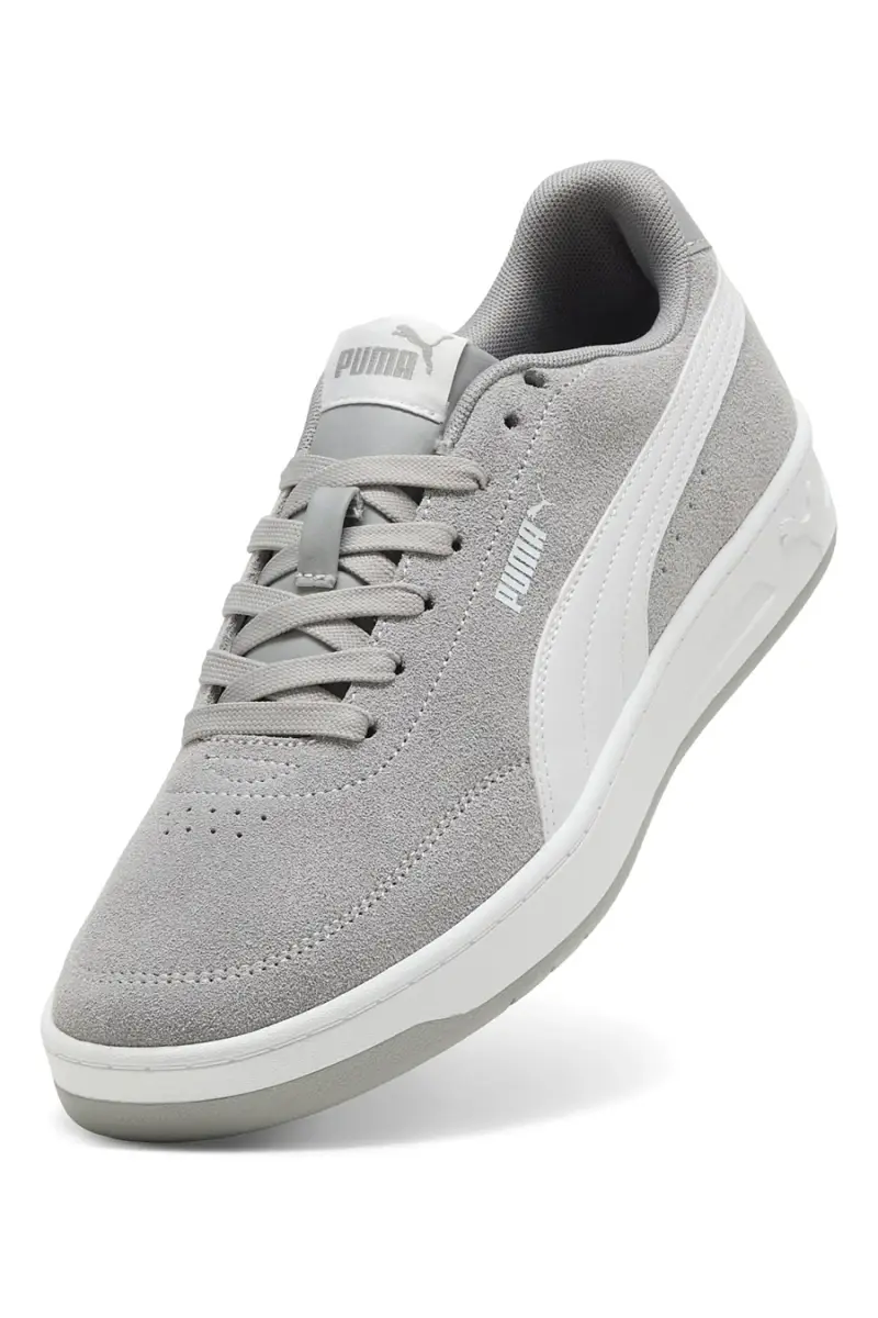 Sneakers grigie in pelle scamosciata con suola in gomma Puma Court Classic Clean SD [GRIGIO] miniatura 5