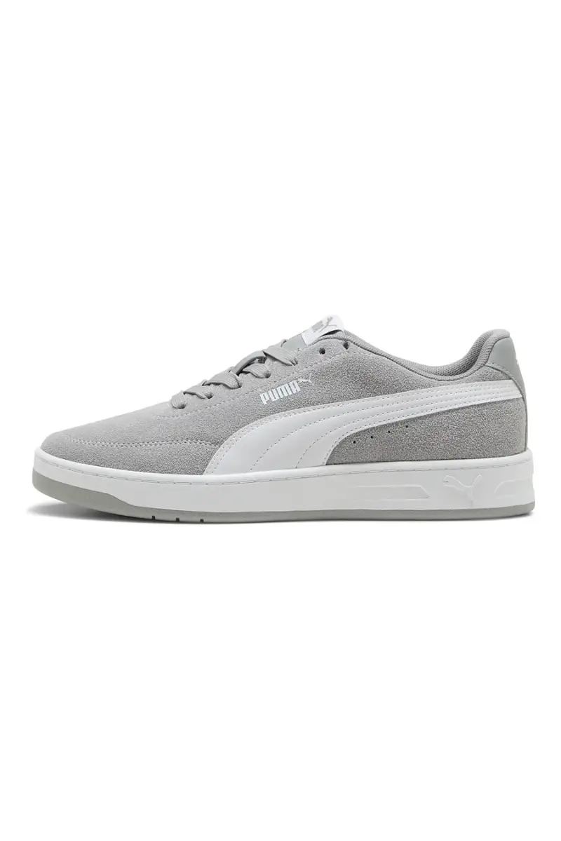 Sneakers grigie in pelle scamosciata con suola in gomma Puma Court Classic Clean SD [GRIGIO]