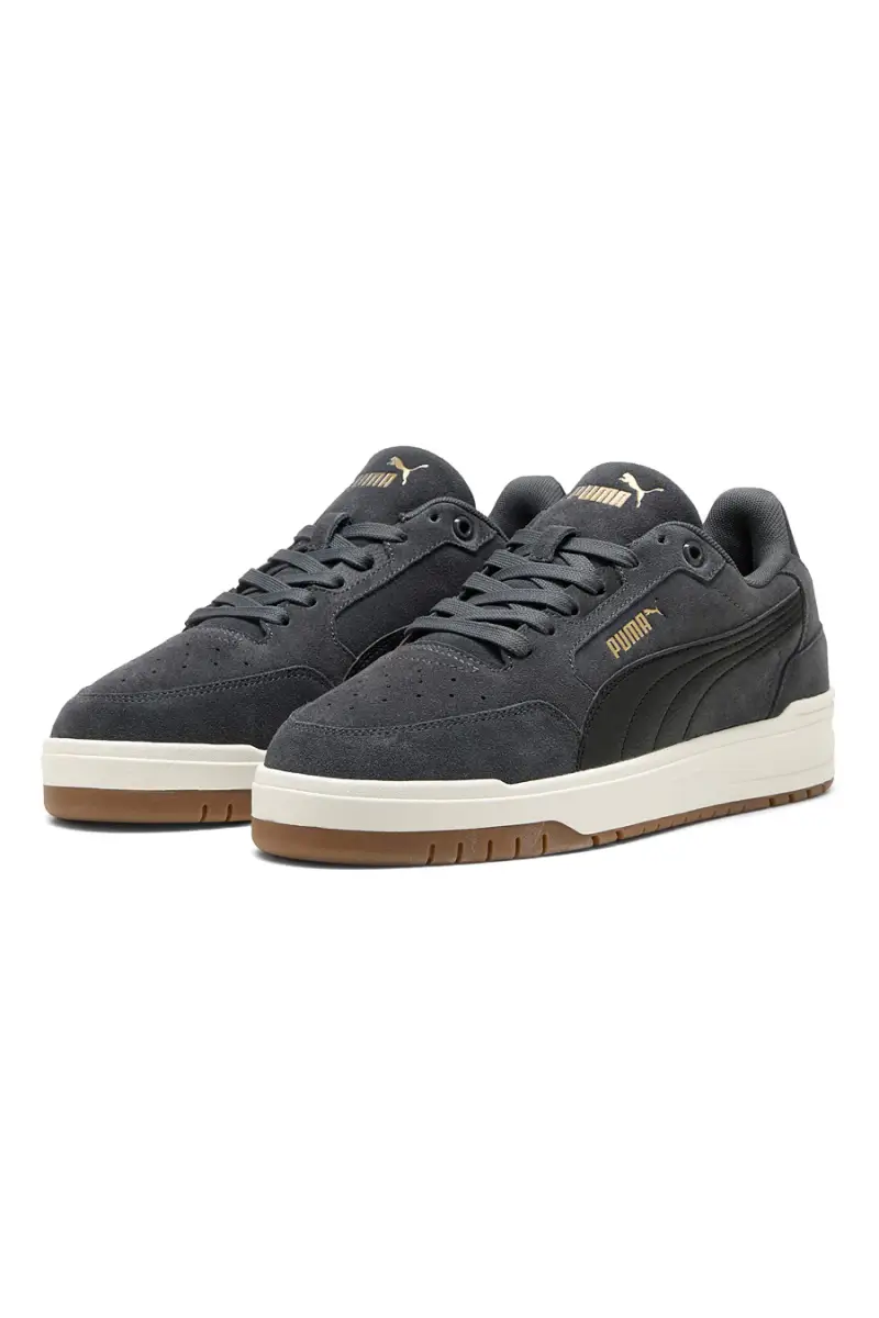 Sneakers grigio scuro in tessuto scamosciato con suola beige Puma Shuffle Downtown SD [GRIGIO] miniatura 2
