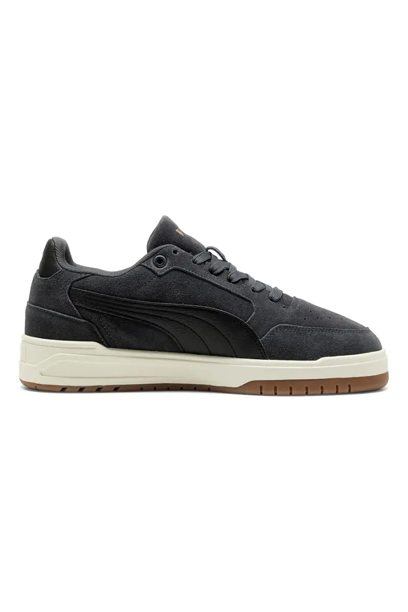 Sneakers grigio scuro in tessuto scamosciato con suola beige Puma Shuffle Downtown SD [GRIGIO] miniatura 3
