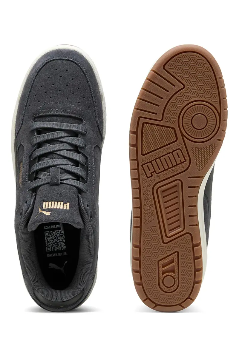 Sneakers grigio scuro in tessuto scamosciato con suola beige Puma Shuffle Downtown SD [GRIGIO] miniatura 4